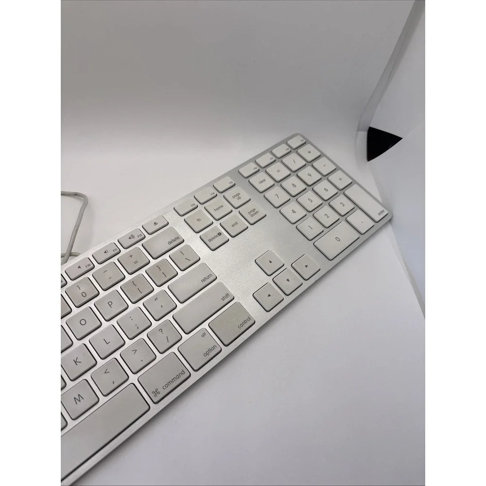 Apple A1243 Aluminum Wired Keyboard MB110LL/A🚀Full Size, Slim, Mac, Genuine OEM